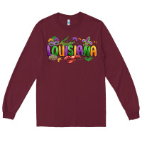 Burgundy mardi gras louisiana Long Sleeve Tee - MaliasSmallBusiness