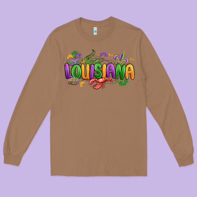 Mardi Gras Louisiana Long Sleeve Tee Designed By Maliassmallbusiness