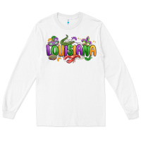 White mardi gras louisiana Long Sleeve Tee - MaliasSmallBusiness