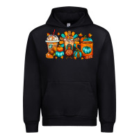 Black Thanksgiving Coffee Cups Urban Hoodie - FaDigitalArtStudio