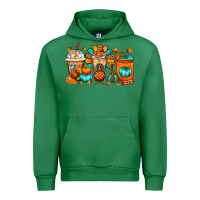 Emerald Thanksgiving Coffee Cups Urban Hoodie - FaDigitalArtStudio