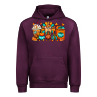 Mauve Wine Thanksgiving Coffee Cups Urban Hoodie - FaDigitalArtStudio