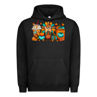 Pigment Black Thanksgiving Coffee Cups Urban Hoodie - FaDigitalArtStudio