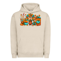 Pigment French Oak Thanksgiving Coffee Cups Urban Hoodie - FaDigitalArtStudio