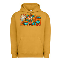 Pigment Peanut Butter Thanksgiving Coffee Cups Urban Hoodie - FaDigitalArtStudio