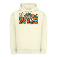 Pigment Pistachio Thanksgiving Coffee Cups Urban Hoodie - FaDigitalArtStudio