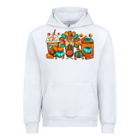 White Thanksgiving Coffee Cups Urban Hoodie - FaDigitalArtStudio