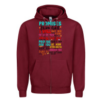Burgundy promises from god Zipper Hoodie - Artiststas