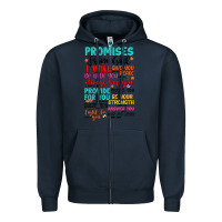 Navy promises from god Zipper Hoodie - Artiststas