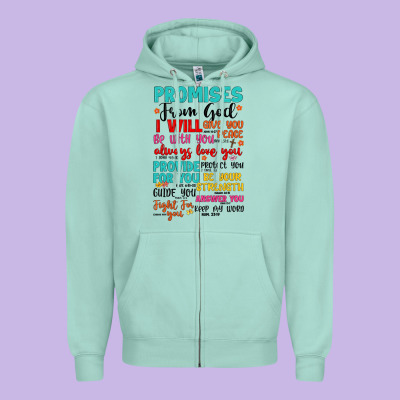 Promises From God Zipper Hoodie Designed By Artiststas