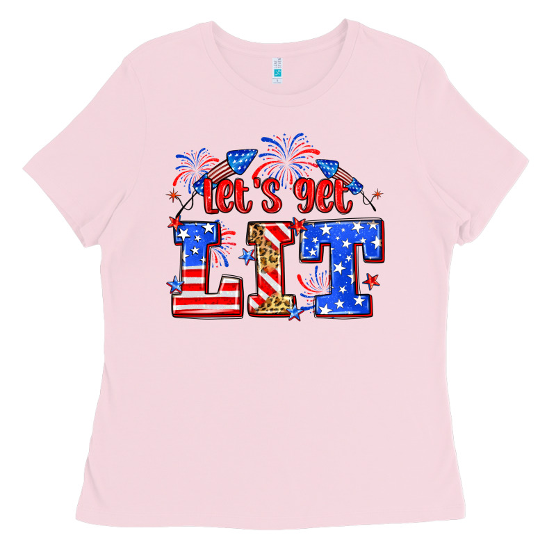 Let's Get Lit 4th Of July Ladies Tee by Neo Western | Teevron