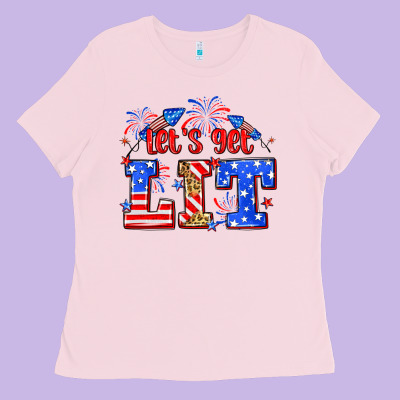 Let's Get Lit 4th Of July Ladies Tee Designed By Neo Western
