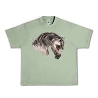 Oil Green Arabian Horse Urban Heavy Tee - LillyAllenDesigns