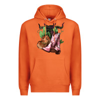 Carrot Cowgirl boots hat horns cactus Premium Hoodie - HowdyJamesFarm