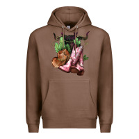 Chestnut Cowgirl boots hat horns cactus Premium Hoodie - HowdyJamesFarm
