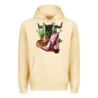 Pina Colada Cowgirl boots hat horns cactus Premium Hoodie - HowdyJamesFarm