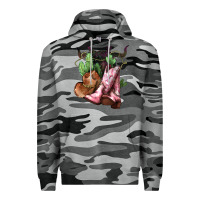 Slate Camo Cowgirl boots hat horns cactus Premium Hoodie - HowdyJamesFarm