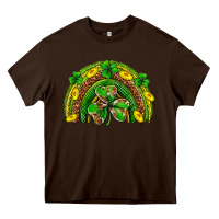 Chocolate Brown St. Patrick's Day rainbow Heavy Core Tee - Neo Western