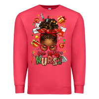 Cardinal one merry nurse afro messy bun Premium Sweatshirt - texasbilliewilder