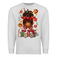 Dove Grey one merry nurse afro messy bun Premium Sweatshirt - texasbilliewilder