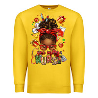 Lemon one merry nurse afro messy bun Premium Sweatshirt - texasbilliewilder