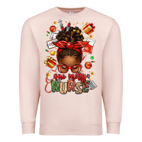 Pale Pink one merry nurse afro messy bun Premium Sweatshirt - texasbilliewilder