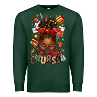 Sports Green one merry nurse afro messy bun Premium Sweatshirt - texasbilliewilder