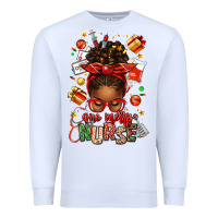 White one merry nurse afro messy bun Premium Sweatshirt - texasbilliewilder