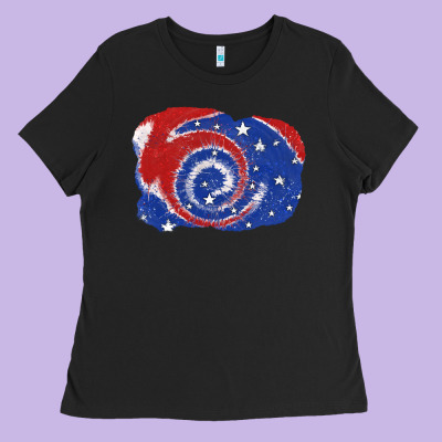 Patriotic Tie Dye Background 4th Of July Ladies Tee Designed By Cowgirlartshop