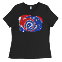 Black Patriotic tie dye background 4th of july Ladies Tee - CowGirlArtShop