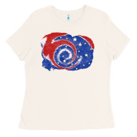 Bone Patriotic tie dye background 4th of july Ladies Tee - CowGirlArtShop