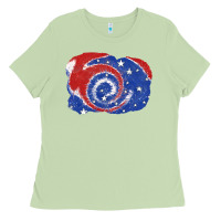 Matcha Patriotic tie dye background 4th of july Ladies Tee - CowGirlArtShop