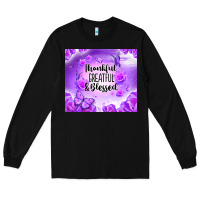 Black thankful greatful blessed Long Sleeve Tee - NancyCooperArtShop