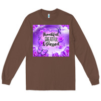 Chestnut thankful greatful blessed Long Sleeve Tee - NancyCooperArtShop