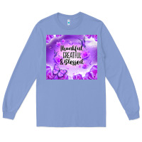Colony Blue thankful greatful blessed Long Sleeve Tee - NancyCooperArtShop