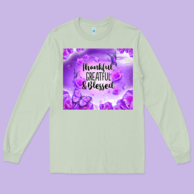 Thankful Greatful Blessed Long Sleeve Tee Designed By Nancycooperartshop