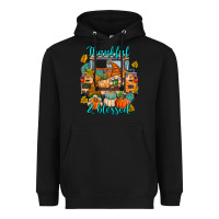 Black Thankful Blessed Heavyweight Hoodie - texasbilliewilder
