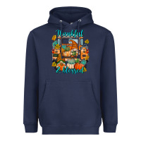 Navy Thankful Blessed Heavyweight Hoodie - texasbilliewilder