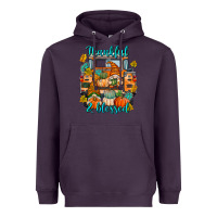 Plum Thankful Blessed Heavyweight Hoodie - texasbilliewilder