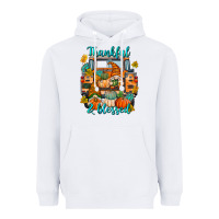 White Thankful Blessed Heavyweight Hoodie - texasbilliewilder