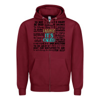 Burgundy mama it s okay Zipper Hoodie - Artiststas