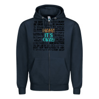 Navy mama it s okay Zipper Hoodie - Artiststas