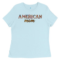 Baby Blue American mom Ladies Tee - JahusDesignShop