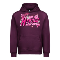 Mauve Wine Not all heroes wear capes Cancer Awareness Urban Hoodie - FaDigitalArtStudio