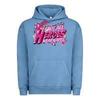 Pigment Pebble Blue Not all heroes wear capes Cancer Awareness Urban Hoodie - FaDigitalArtStudio
