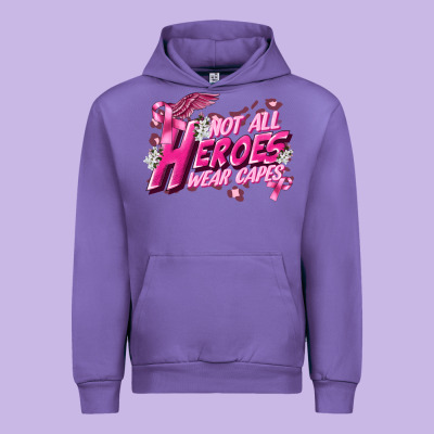 Not All Heroes Wear Capes Cancer Awareness Urban Hoodie Designed By Fadigitalartstudio