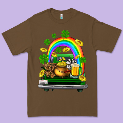 St Patricks Shamrock Gold Beer Truck Premium Tee Designed By Fadigitalartstudio