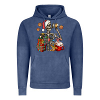 Vintage Denim christmas skeleton coffee Vintage Hoodie - Jasminsmagicworld