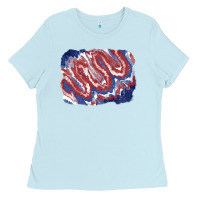 Baby Blue Patriotic tie dye background Ladies Tee - CowGirlArtShop