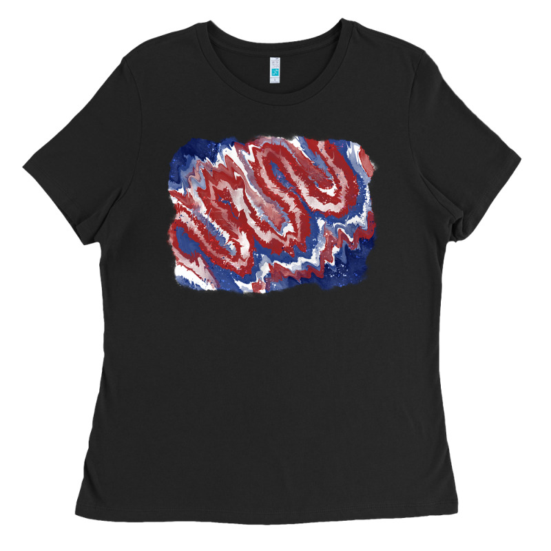 Patriotic Tie Dye Background Ladies Tee by CowGirlArtShop | Teevron